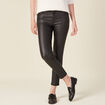 Pantalon skinny enduit push up denim noir enduit femme