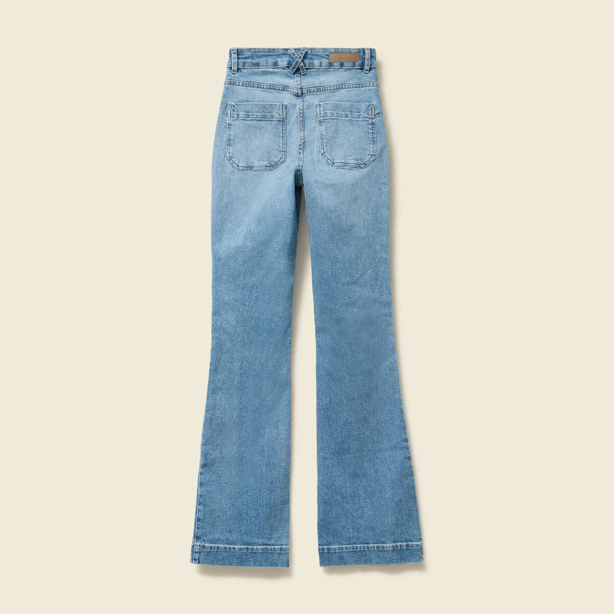 Jeans flare 7/8&egrave;me denim stone femme