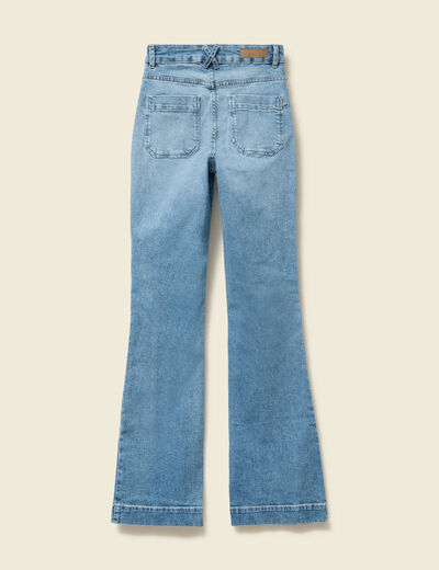 Jeans flare 7/8&egrave;me denim stone femme