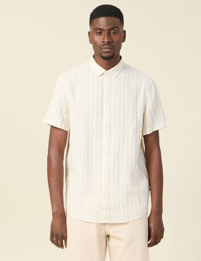 Chemise manches courtes ecru homme