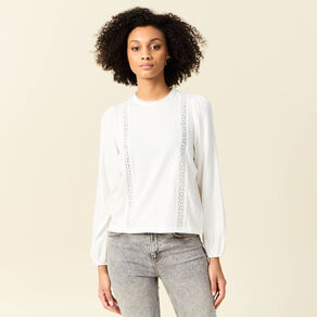 t shirt manches longues ecru femme T-shirt manches longues ecru femme