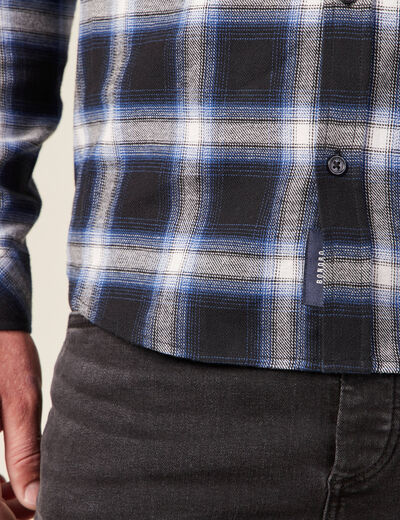 Chemise manches longues bleu electrique homme