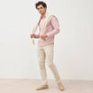 Chemise manches longues rose pastel homme