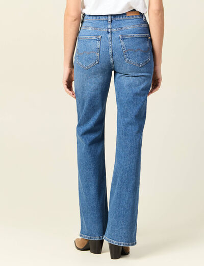Jeans flare boutonné denim brut femme