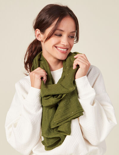 Foulard vert kaki femme