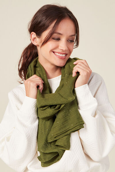 Foulard vert kaki femme
