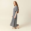 Robe longue trapèze bleu femme