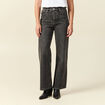 Jeans large taille haute denim snow gris femme