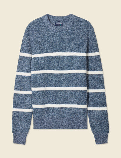 Pull manches longues bleu marine homme