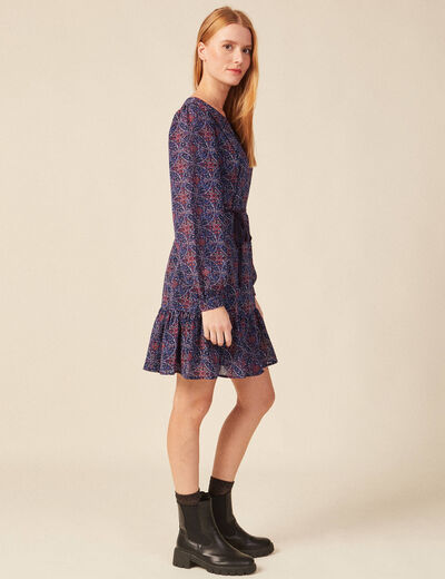 Robe patineuse éco-responsable bleu marine femme
