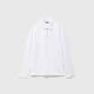 Polo droit manches longues blanc homme