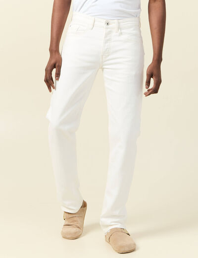 Jeans regular longueur 34 denim blanc homme