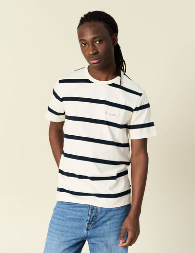 T-shirt manches courtes ecru homme