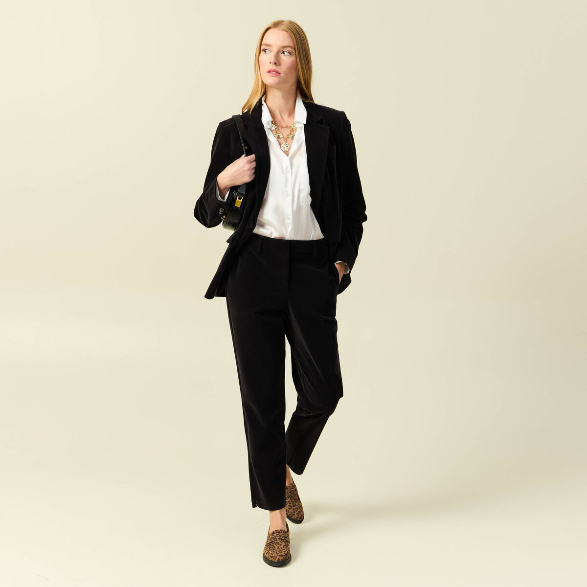Veste blazer velours noir femme