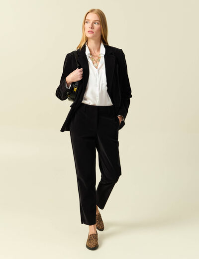 Veste blazer velours noir femme