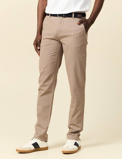 Pantalon chino straight taupe homme