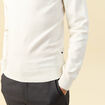 Pull droit court manches longues ecru homme