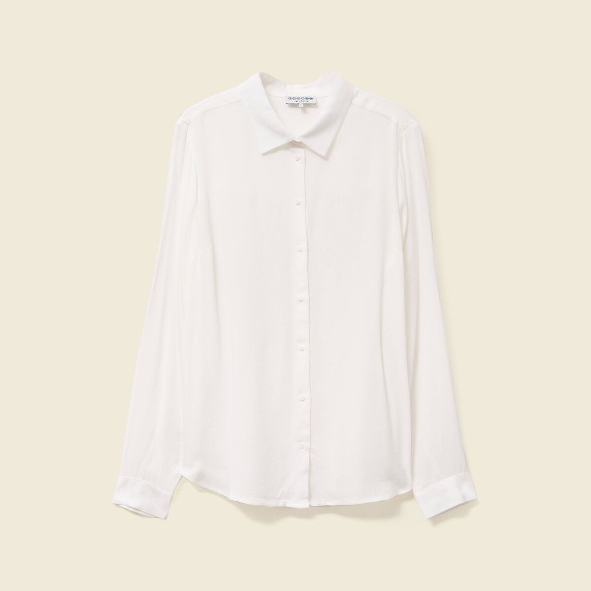 Chemise manches longues fluide blanc femme