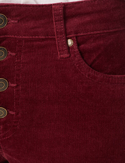 Pantalon bootcut velours prune femme