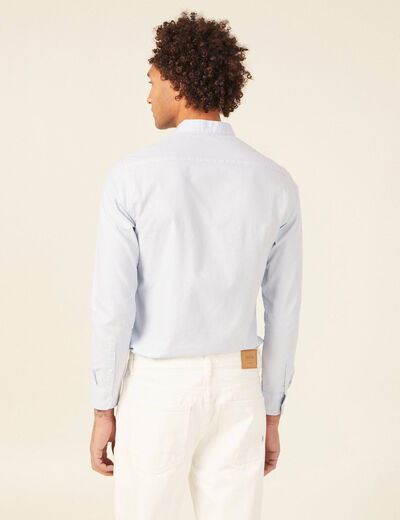 Chemise col mao bleu clair homme