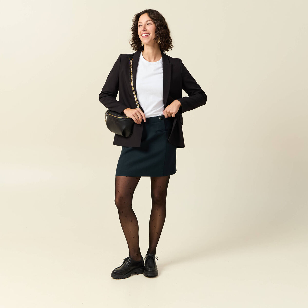 Jupe courte bleu marine femme
