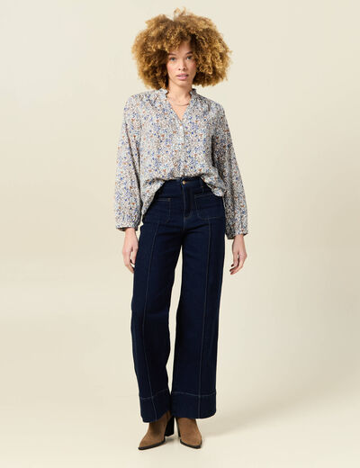 Blouse manches longues bleu clair femme
