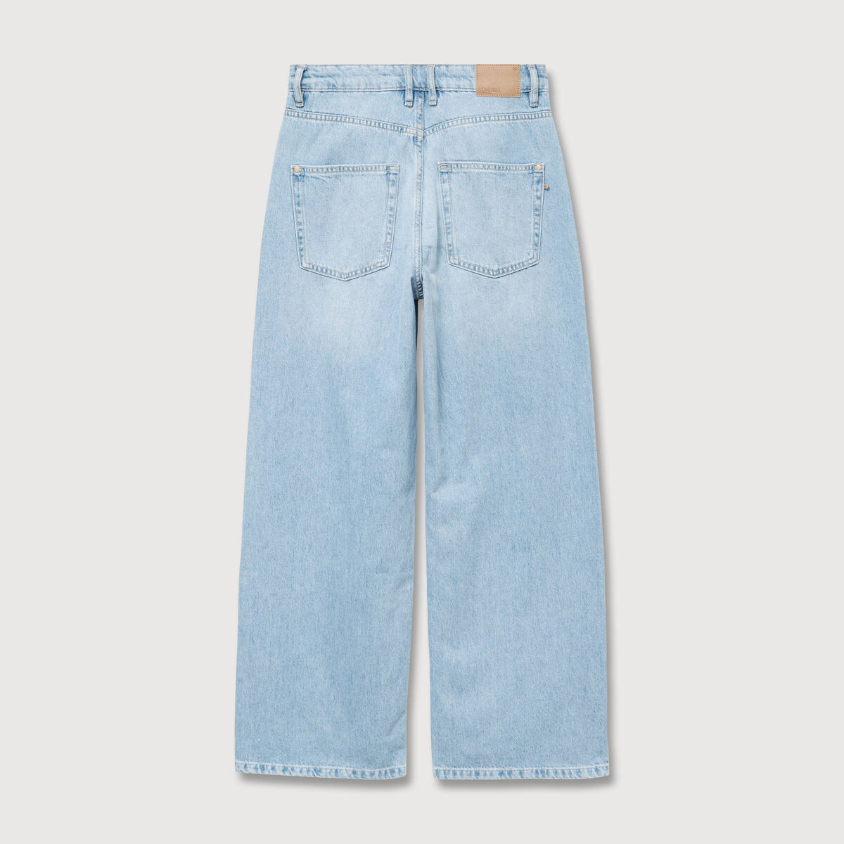 Jeans loose taille standard en coton denim bleach femme