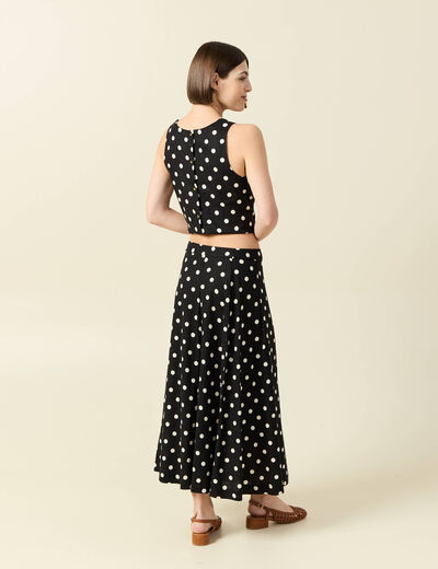 Jupe longue &eacute;vas&eacute;e noir femme