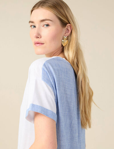 T-shirt manches courtes blanc femme