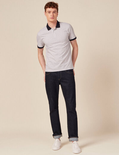 Polo manches courtes blanc homme