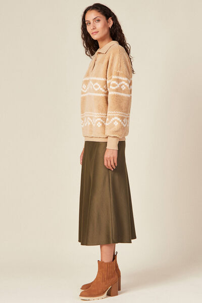 Sweat éco-responsable beige femme