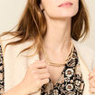 Collier multirangs beige femme