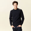 Pull manches longues bleu marine homme