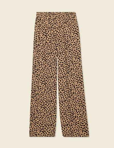 Pantalon large fuide camel femme