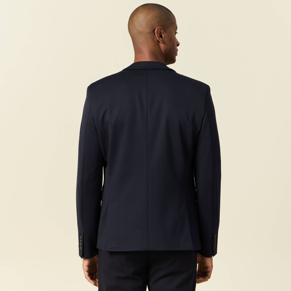 Veste blazer manches longues bleu marine homme