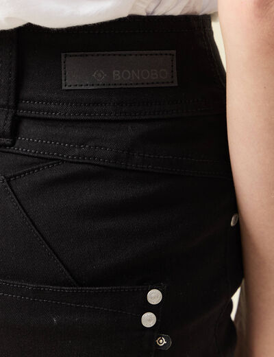 Jeans skinny 7/8ème denim noir femme