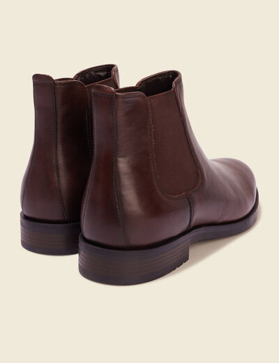 Bottines chelsea en cuir marron foncé homme