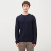 Pull col rond manches longues bleu marine homme