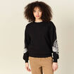 Sweat manches longues brodé noir femme