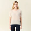 Pull manches courtes fabriqu&eacute; en France creme femme