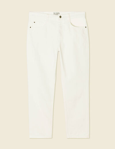 Jeans straight tapered denim blanc homme