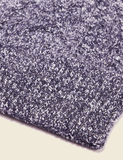 Bonnet tricoté bleu marine homme
