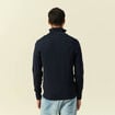 Pull fin col camionneur manches longues bleu marine homme