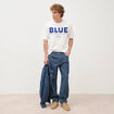Jeans large ray&eacute; longueur 32 denim stone homme