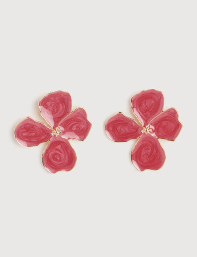 Boucles d'oreilles vieux rose femme