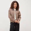 Blouson oversize manches longues doubl&eacute; ficelle femme