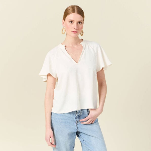blouse manches courtes blanc femme Blouse manches courtes blanc femme