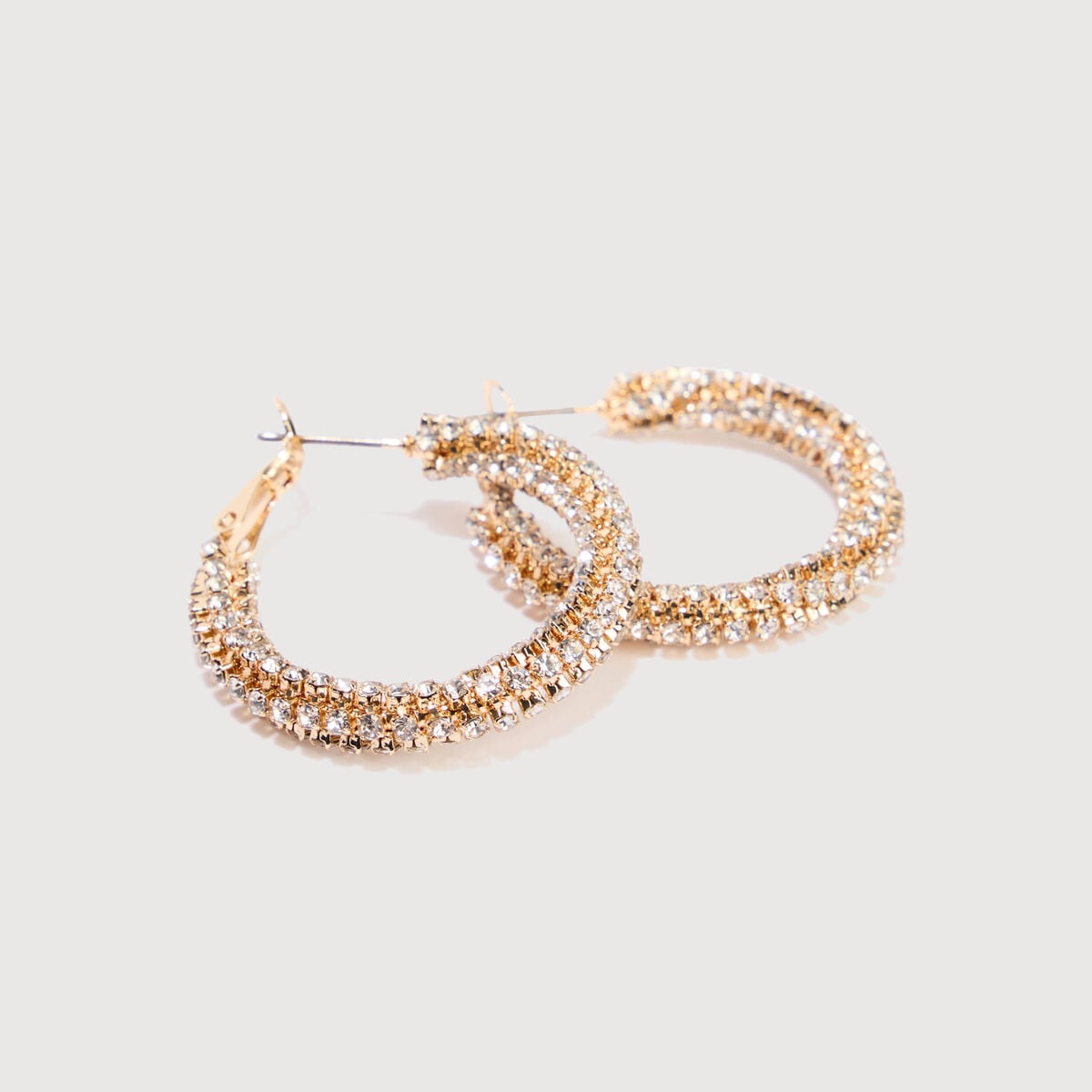 Cr&eacute;oles avec strass couleur or femme