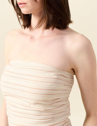 Bustier sans manches ecru femme