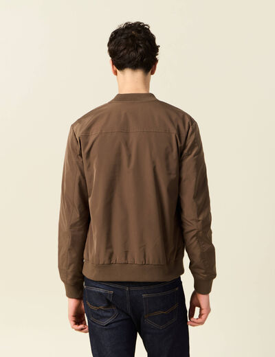 Blouson teddy éco-responsable marron homme